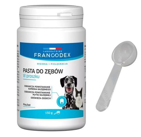 ⁨Francodex Pasta do zębów w proszku dla psa i kota 150g⁩ w sklepie Wasserman.eu