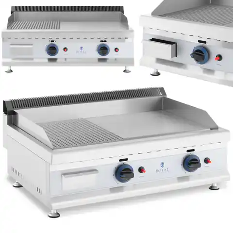 ⁨Gas grill double smooth corrugated to natural gas 0.02 bar 74.5 x 40 cm 2 x 3100 W⁩ at Wasserman.eu