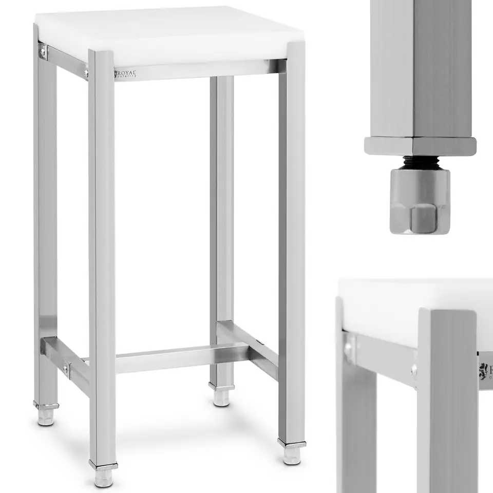 Polyethylene cutting butcher block on a steel base 40 x 40 x 80 cm at Wasserman.eu
