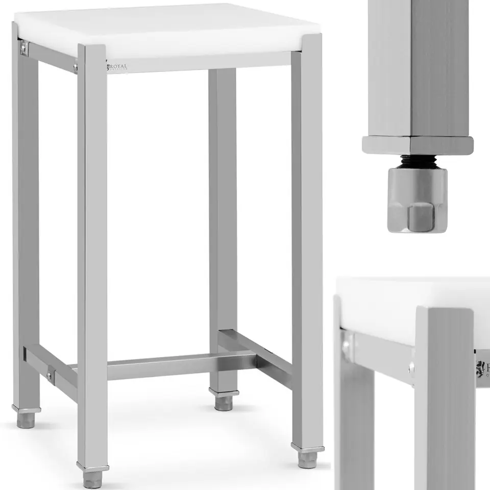 ⁨Cutting block made of polyethylene on a steel base 40 x 50 x 80 cm⁩ at Wasserman.eu