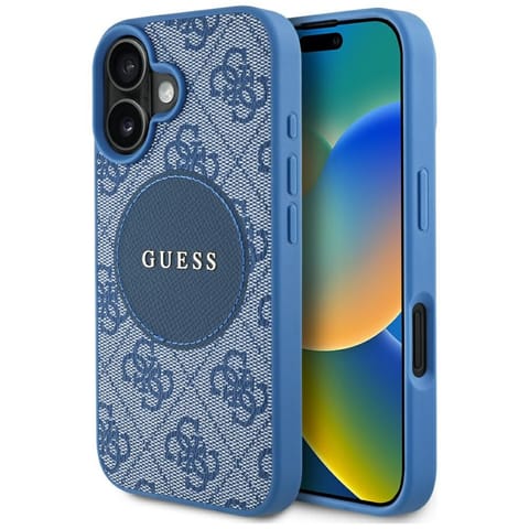 ⁨Etui Guess 4G Circle Classic Logo        MagSafe do iPhone 16 niebieski⁩ w sklepie Wasserman.eu