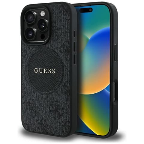 ⁨Etui Guess 4G Circle Classic Logo MagSafe do iPhone 16 Pro Max czarny⁩ w sklepie Wasserman.eu