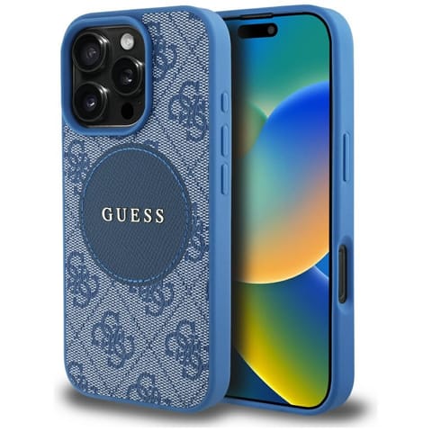 ⁨Etui Guess 4G Circle Classic Logo        MagSafe do iPhone 16 Pro Max niebieski⁩ w sklepie Wasserman.eu
