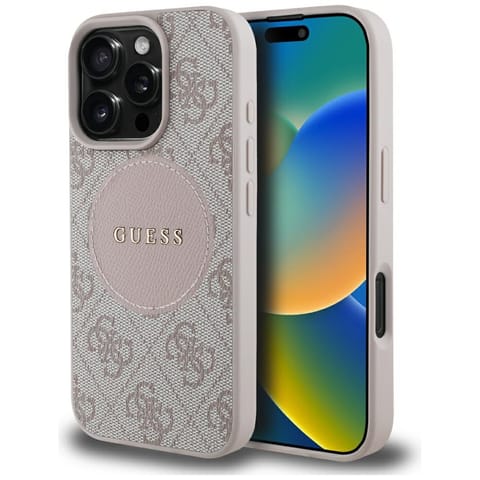 ⁨Etui Guess 4G Circle Classic Logo        MagSafe do iPhone 16 Pro Max różowy⁩ w sklepie Wasserman.eu