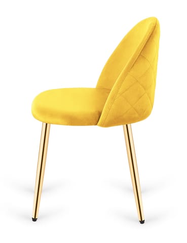 ⁨Krzesło tapicerowane GLORIA MUSTARD VELVET GOLD⁩ w sklepie Wasserman.eu
