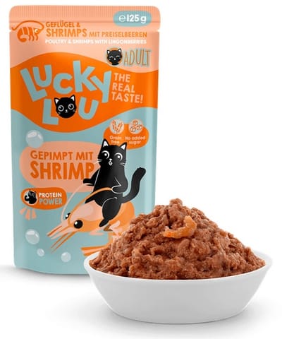 ⁨Lucky Lou Lifestage Adult Drób i krewetki saszetka 125g⁩ w sklepie Wasserman.eu