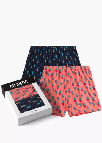 ⁨BOKSERKI ATLANTIC 2MBH-005 WL25 (kolor granat- koralowy, rozmiar M)⁩ w sklepie Wasserman.eu