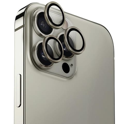 ⁨UNIQ Optix Aluminium Camera Lens Protector iPhone 16 Pro 6.3" / 16 Pro Max 6.9" titanium grey szkło na obiektyw aparatu z aplikatorem⁩ w sklepie Wasserman.eu