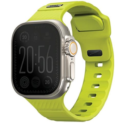 ⁨UNIQ pasek Stride Apple Watch Series1/2/3/4/5/6/7/8/9/SE/SE2/Ultra/Ultra 2 42/44/45/49mm FKM Rubber Strap limonkowy/lime green⁩ w sklepie Wasserman.eu