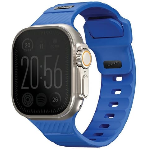 ⁨UNIQ pasek Stride Apple Watch Series1/2/3/4/5/6/7/8/9/SE/SE2/Ultra/Ultra 2 42/44/45/49mm FKM Rubber Strap niebieski/cobalt blue⁩ w sklepie Wasserman.eu