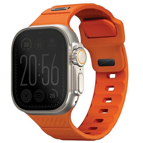⁨UNIQ pasek Stride Apple Watch Series1/2/3/4/5/6/7/8/9/SE/SE2/Ultra/Ultra 2 42/44/45/49mm FKM Rubber Strap pomarańczowy/volt orange⁩ w sklepie Wasserman.eu