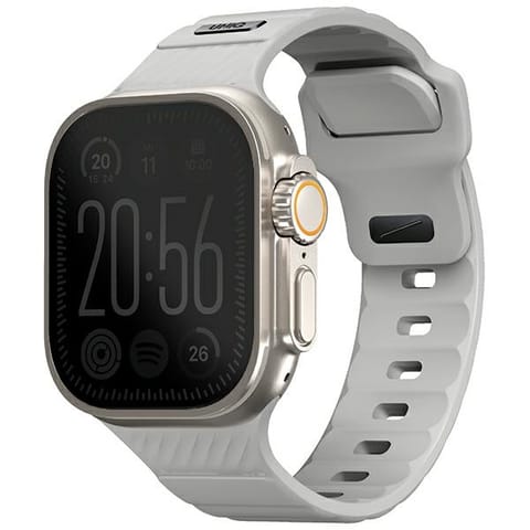 ⁨UNIQ pasek Stride Apple Watch Series1/2/3/4/5/6/7/8/9/SE/SE2/Ultra/Ultra 2 42/44/45/49mm FKM Rubber Strap szary/chalk grey⁩ w sklepie Wasserman.eu