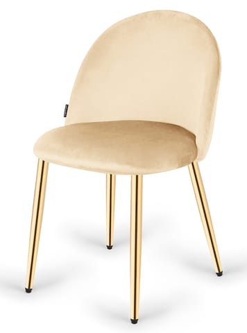 ⁨Krzesło tapicerowane GLORIA CREAM VELVET GOLD⁩ w sklepie Wasserman.eu