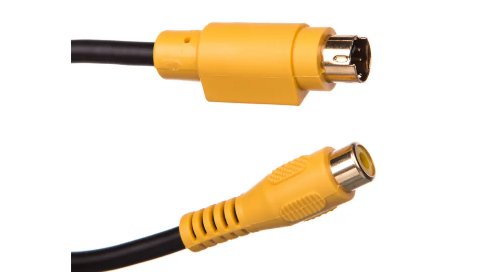 ⁨Przewód adapter miniDIN 4pin (S-Video) - RCA 0,2m 60845⁩ w sklepie Wasserman.eu