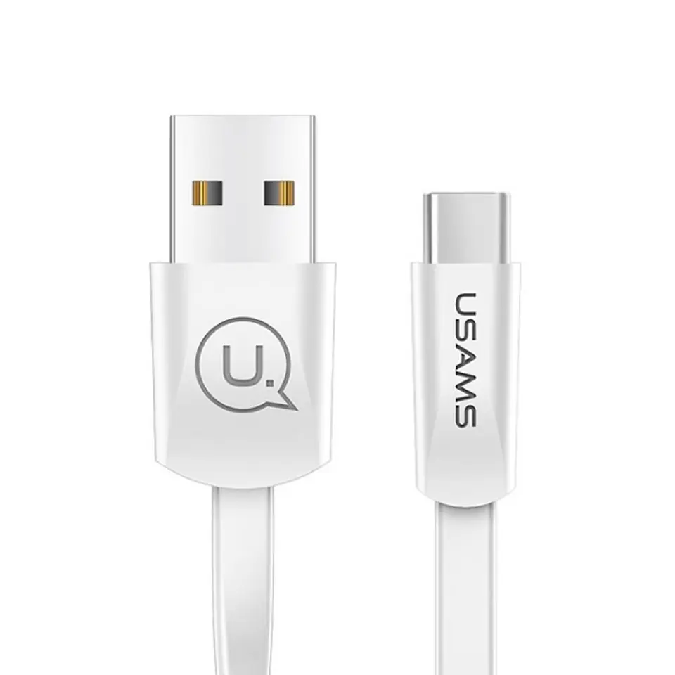 ⁨USAMS U2 USB-C Flat Cable 1.2m white/white SJ200TC02 (US-SJ200)⁩ at Wasserman.eu