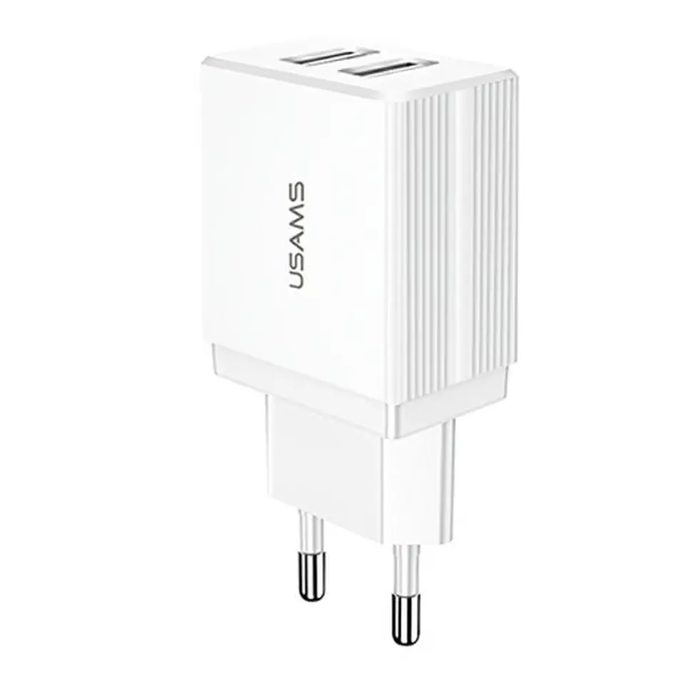 ⁨USAMS Order. mow. 2xUSB T24 2,1A white /white CC90TC01 (US-CC090)⁩ at Wasserman.eu