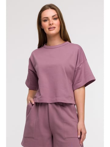 ⁨B294 Bluza oversize z krótkimi rękawami - wrzosowa (kolor wrzos, rozmiar S/M)⁩ w sklepie Wasserman.eu