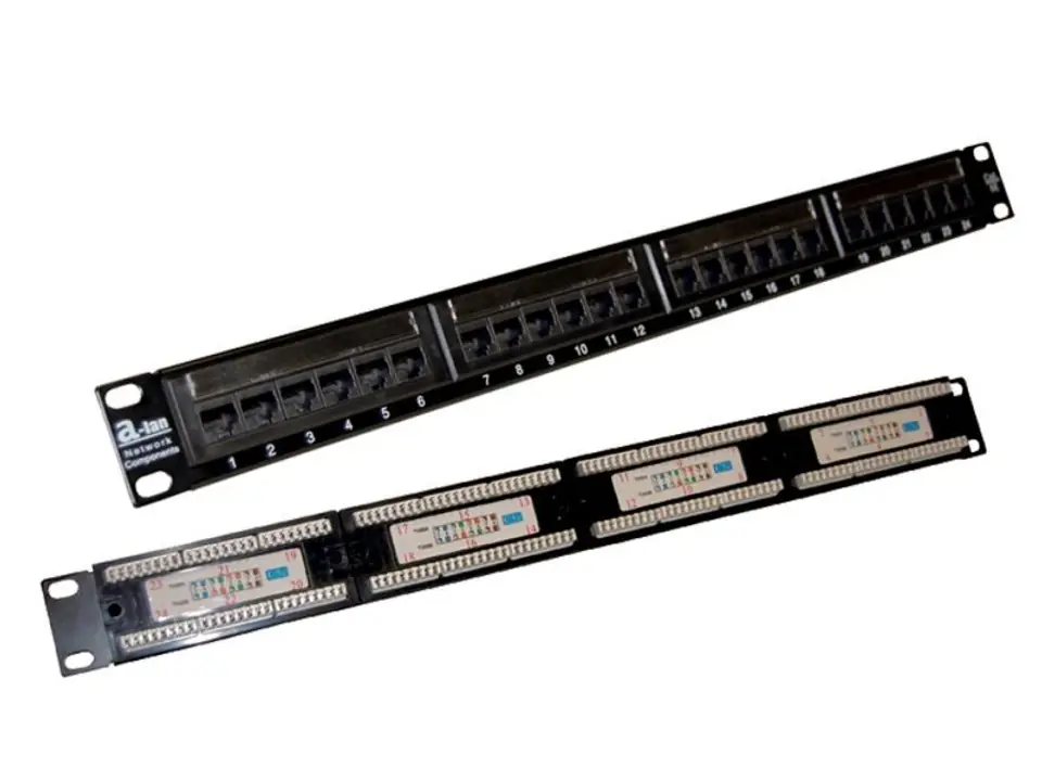 ⁨Patch panel UTP kat.5e 24 porty LSA 1U⁩ w sklepie Wasserman.eu