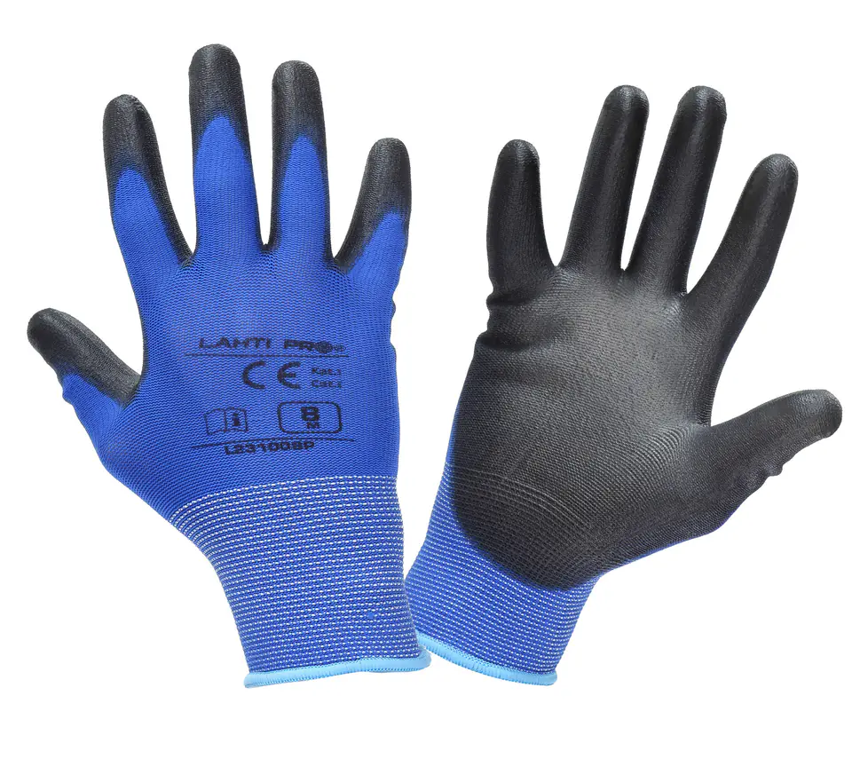 ⁨GLOVES PU BLUE-BLACK L231009P, CARD, "9", CE, LAHTI⁩ at Wasserman.eu