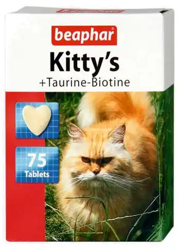 ⁨Beaphar Kitty's Taurine + Biotine tabletki witaminowe 75szt⁩ w sklepie Wasserman.eu