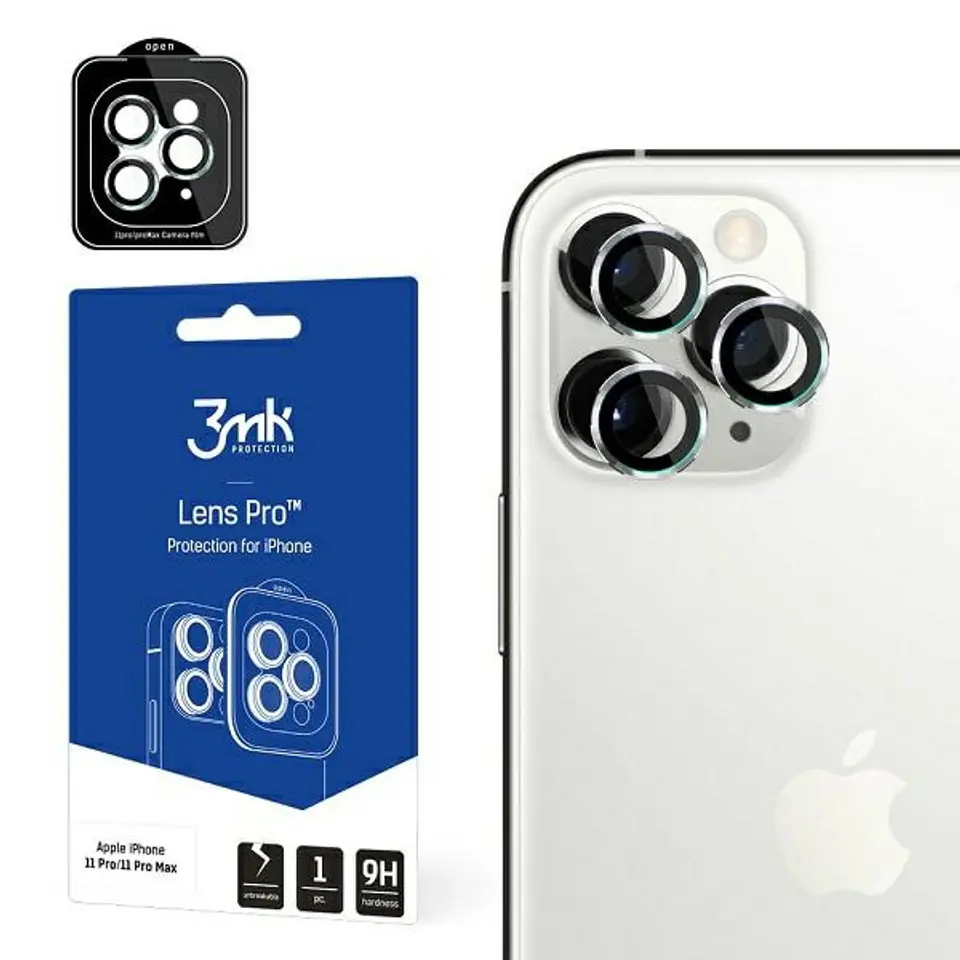 ⁨Tempered Glass for Camera IPHONE 11 PRO / 11 PRO MAX 3MK Lens Protection Pro silver⁩ at Wasserman.eu