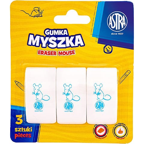 ⁨Gumka do ścierania MYSZKA blister (3 sztuki) 403022009 ASTRA⁩ w sklepie Wasserman.eu