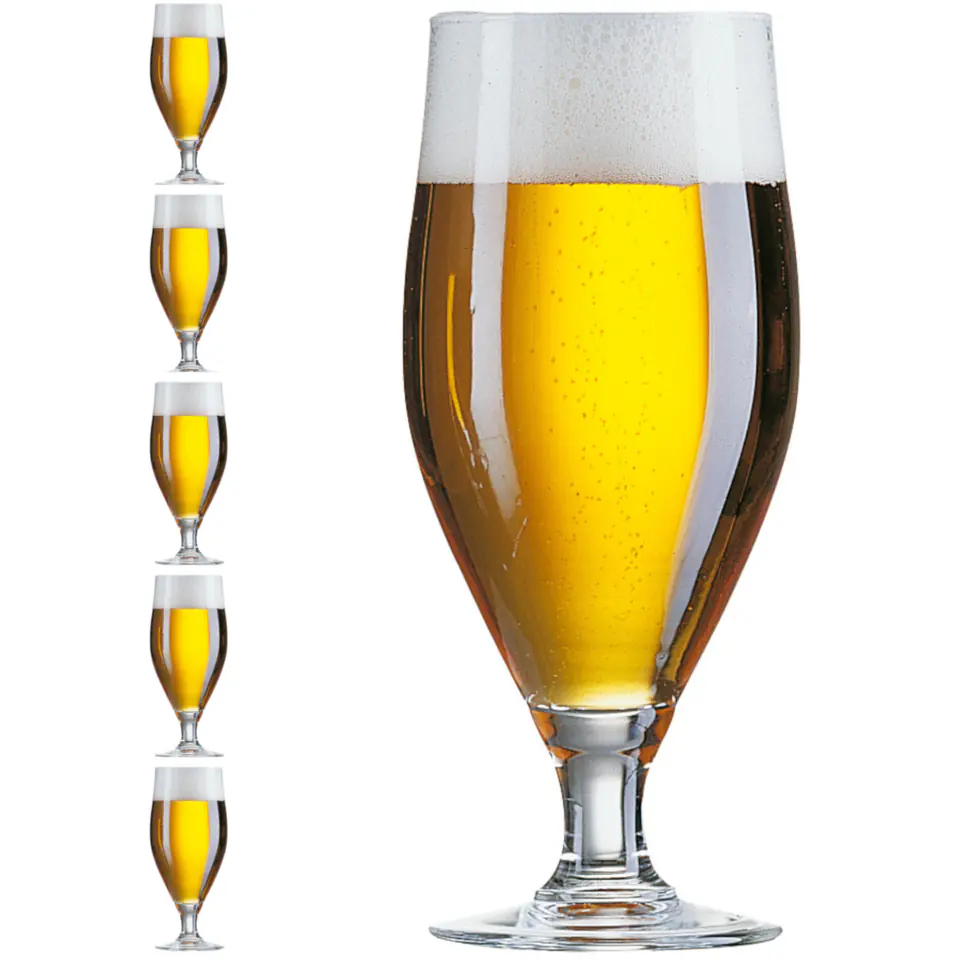 ⁨Beer water glass on leg Arcoroc POKAL CERVOISE 500 ml set of 6 pcs. - Hendi 7131⁩ at Wasserman.eu