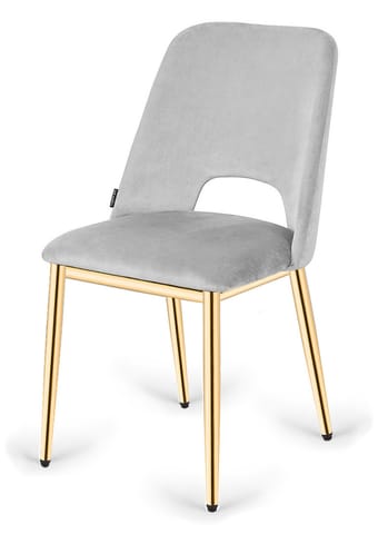 ⁨Krzesło tapicerowane GOTI LIGHT GREY VELVET GOLD⁩ w sklepie Wasserman.eu