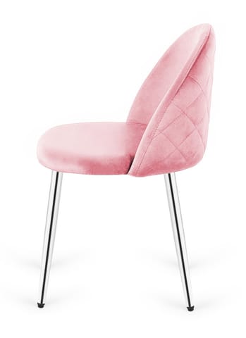 ⁨Krzesło tapicerowane GLORIA PINK VELVET SILVER⁩ w sklepie Wasserman.eu