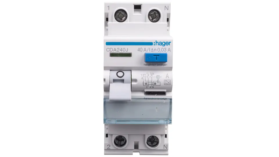 ⁨Wyłącznik różnicowoprądowy 2P 40A 0,03A typ A CDA240J⁩ w sklepie Wasserman.eu