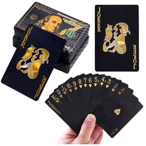 ⁨Karty Do Gry Towarzyskiej Eleganckie Banknot Dolar Czarne Talia 54 Karty⁩ w sklepie Wasserman.eu