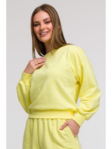 ⁨B293 Bluza z otwartymi plecami - cytrynowa (kolor żółty, rozmiar S)⁩ w sklepie Wasserman.eu