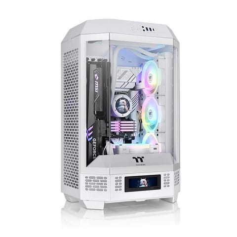 ⁨Obudowa - The Tower 300 Tempered Glass x 3, CT140 Fan x 2 Biała⁩ w sklepie Wasserman.eu