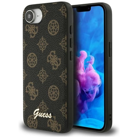 ⁨Etui Guess Peony Script Logo MagSafe do  iPhone 16e czarny⁩ w sklepie Wasserman.eu