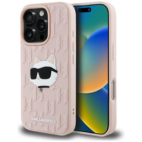 ⁨Etui Karl Lagerfeld 3D Rubber Monogram   & Choupette do iPhone 16 Pro Max różowy⁩ w sklepie Wasserman.eu