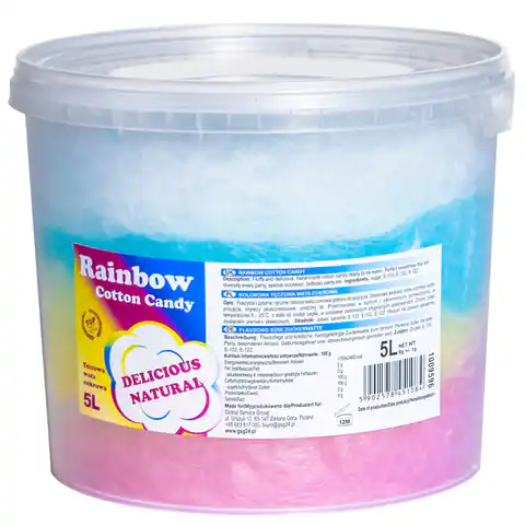 ⁨Kolorowa tęczowa wata cukrowa Rainbow Cotton Candy 5L⁩ w sklepie Wasserman.eu