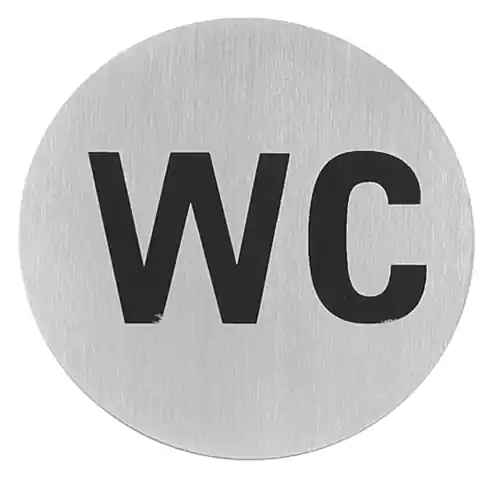 ⁨Self-adhesive information plate for toilet doors stainless steel dia. 75mm - Hendi 663622⁩ at Wasserman.eu