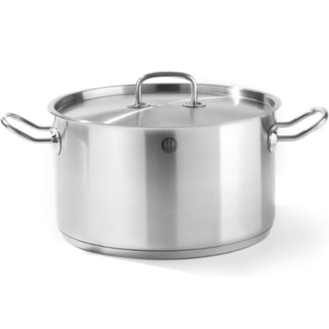 Medium pot Kitchen Line with lid 9 l avg. 280 x 155 h - Hendi 836408 at Wasserman.eu
