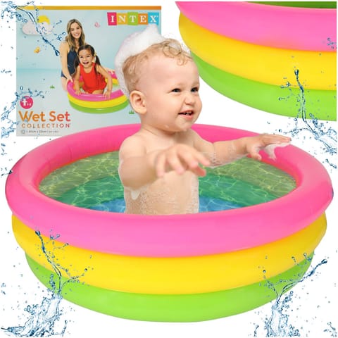 ⁨INTEX 57107 Basen ogrodowy dmuchany dla dzieci tęczowy⁩ w sklepie Wasserman.eu