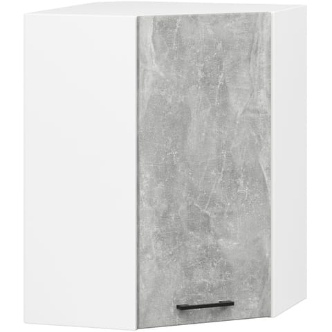 ⁨WISZĄCA SZAFKA KUCHENNA NAROŻNA OLIWIA W 60/60cm H720 BIAŁA / BETON⁩ w sklepie Wasserman.eu