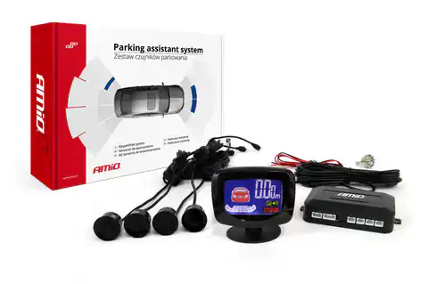 ⁨Rear view parking sensor set led-graph 4 sensors black⁩ at Wasserman.eu