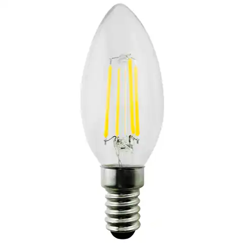 ⁨Maclean Birne, LED Glühlampe E14, 6W, 230V, WW warmweiß 3000K, 806lm, Retro Edison dekorative Kerze C35, MCE286⁩ im Wasserman.eu