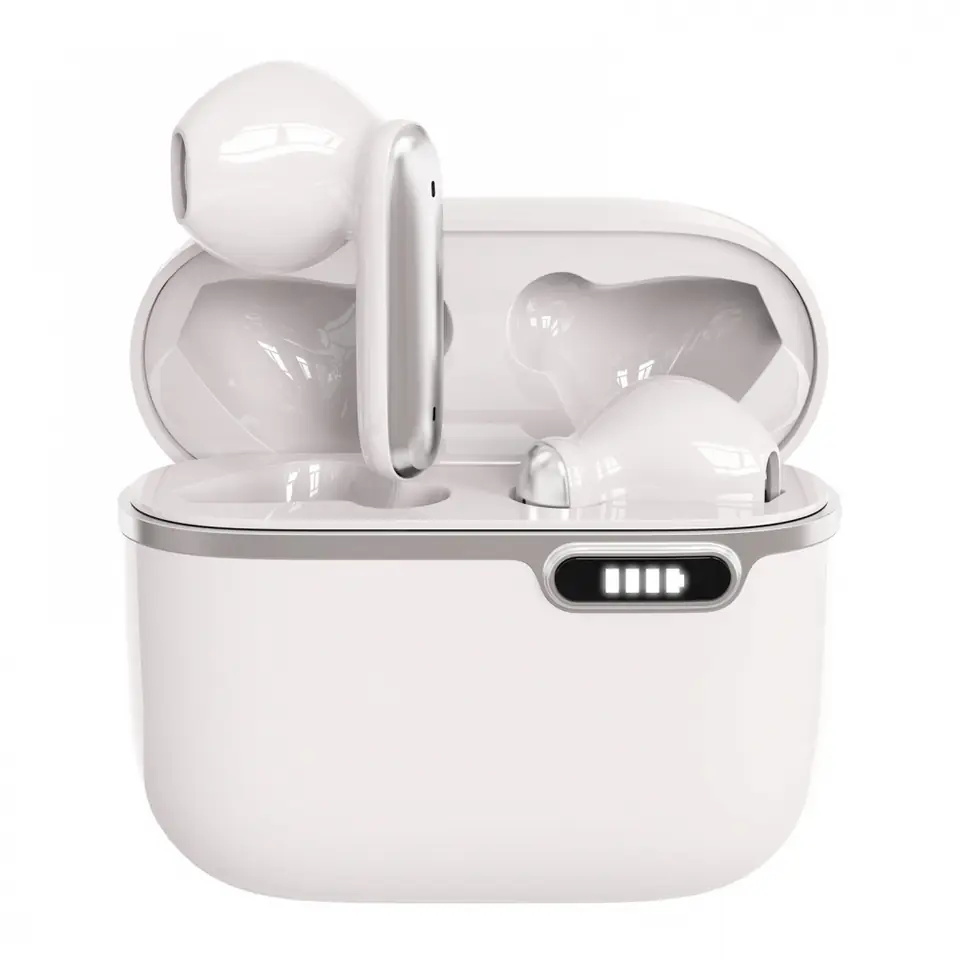 ⁨SŁUCHAWKI BT Z HQ MIKROFONEM TWS (USB-C) ART białe⁩ w sklepie Wasserman.eu