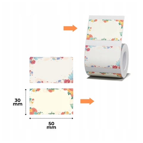 ⁨Etykiety seria B Niimbot 50x30 mm 230 szt kwiaty⁩ w sklepie Wasserman.eu