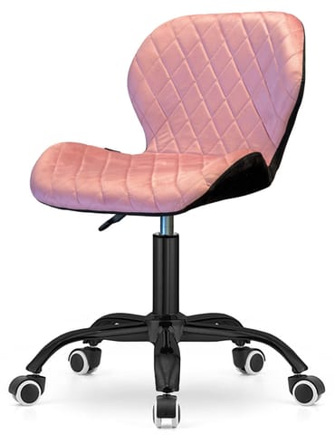 ⁨Krzesło obrotowe VASTO OFFICE VELVET PINK + BLACK CARO SMOKE⁩ w sklepie Wasserman.eu