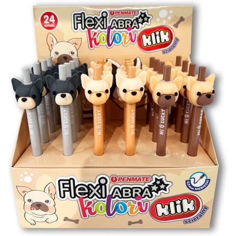 ⁨Długopis ścieralny automatyczny Flexi Abra Kolori BULLDOG 0,5mm niebieski TT8826 PENMATE⁩ w sklepie Wasserman.eu