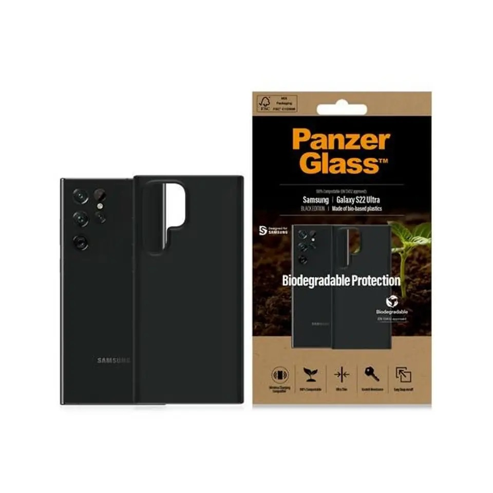 ⁨PanzerGlass BiodegradableCase Sam S22 Ul tra G908 black/black⁩ at Wasserman.eu