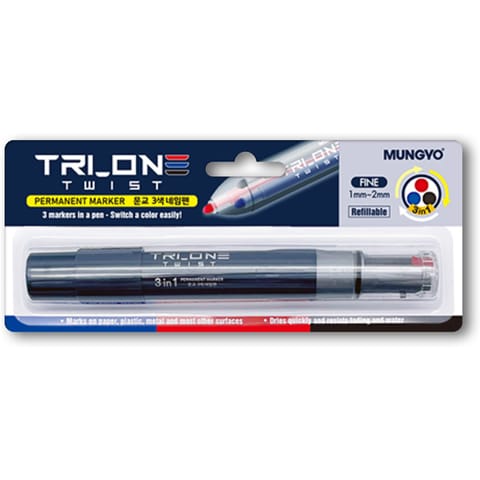 ⁨Marker permanentny w piórze 3 kolory w jednym TT8879 MUNGYO⁩ w sklepie Wasserman.eu