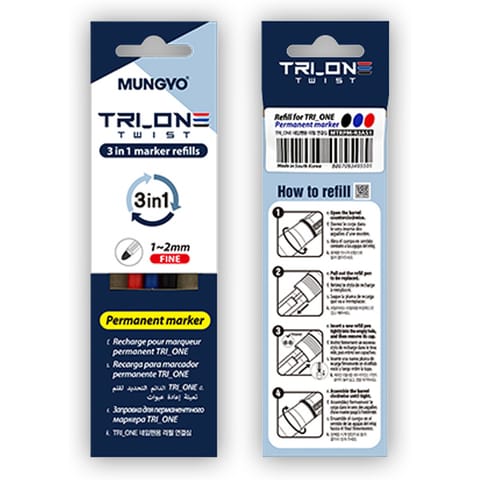 ⁨Wkłady do markera permanentnego 3w 1 ( 3 kolory) TT9011 MUNGYO⁩ w sklepie Wasserman.eu