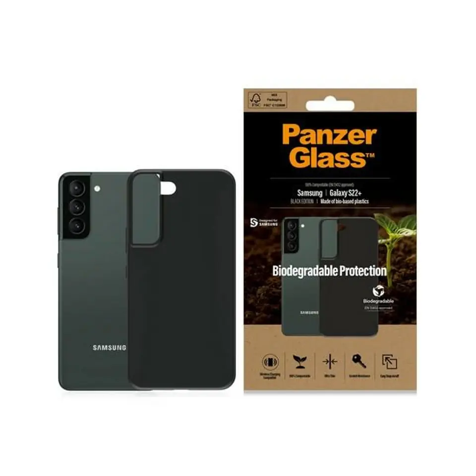 ⁨PanzerGlass BiodegradableCase Sam S22+ G906 black/black⁩ at Wasserman.eu